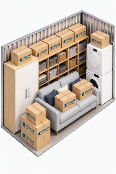 50 sq ft Stair only access storage unit